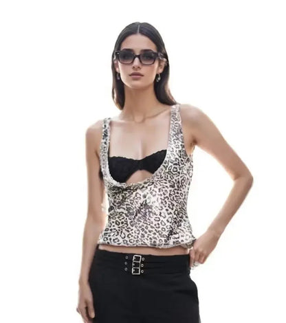 Chic Kant Crop Top & Flirty Rok Set voor Vrouwen - Mouwloos Lente/Zomer Mode in Trendy Straatstijl