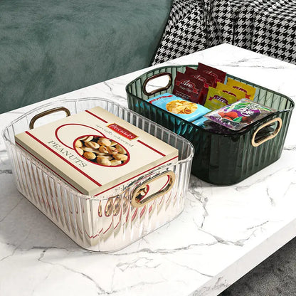 Stijlvolle Rechthoekige Acrylen Cosmetica Opberglade - Stapelbare Organizer voor Make-up, Snacks en Essentiële Benodigdheden