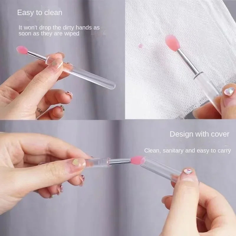 Veelzijdige Draagbare Siliconen Lippenborstel Set - 1/3/5PCS met Beschermende Hoes voor Moeiteloze Toepassing van Lippenbalsem, Lippenstift en Lipgloss!