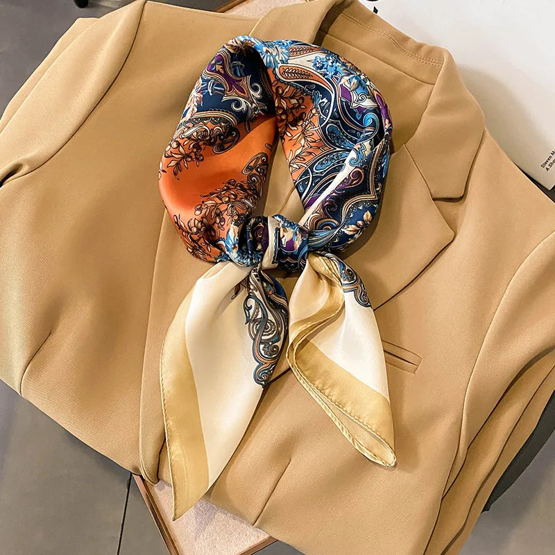 Chique 2023 Zijden Nek Sjaal met Elegante Paardenprint voor Vrouwen - Veelzijdige Vierkante Haarwraps, Foulards en Bandana Opties