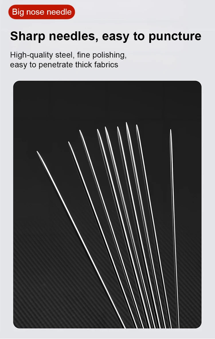 Kit de couture 34 pièces aiguilles gros chas en acier outils réparation vêtements loisirs créatifs DIY