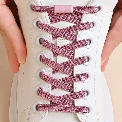 Kleurige Elastische Schoenveters zonder Knoop met Stijlvolle Gespen - Perfect voor Kinderen en Volwassenen!