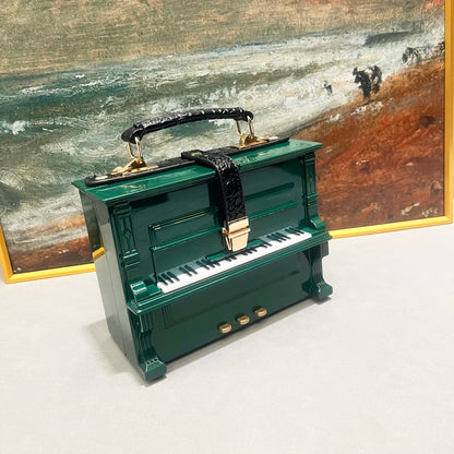 Luxe Handgemaakte Piano-Vormige Schoudertas voor Dames - Chic Ontwerpershandtas en Messenger Bag voor Speciale Gelegenheden