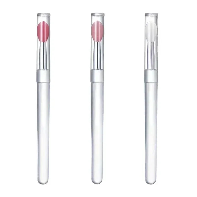 Veelzijdige Draagbare Siliconen Lippenborstel Set - 1/3/5PCS met Beschermende Hoes voor Moeiteloze Toepassing van Lippenbalsem, Lippenstift en Lipgloss!