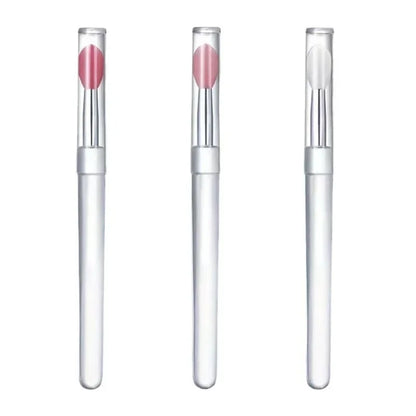 Veelzijdige Draagbare Siliconen Lippenborstel Set - 1/3/5PCS met Beschermende Hoes voor Moeiteloze Toepassing van Lippenbalsem, Lippenstift en Lipgloss!