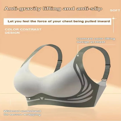 Ultimate Comfort Draadloze Push-Up Bh voor Vrouwen - Zachte Steun, Verstelbare Pasvorm, Anti-Zakken Naadloze Ontwerp voor een Verhoogde Look
