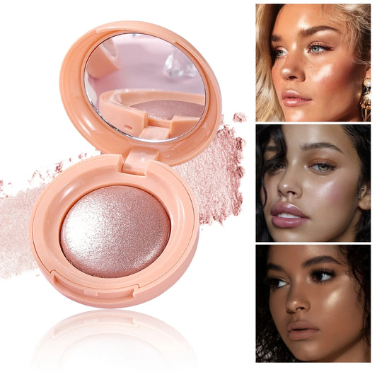 Stralende Glow Highlighter Palette, Luminous Pearl Shimmer Finish, Zijdeachtige Gebakken Poeder voor een Natuurlijke Glans