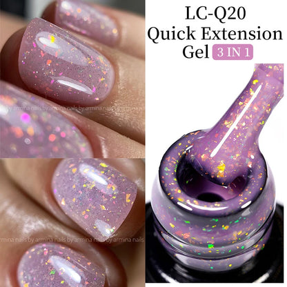 LILYCUTE 7ML Snelle-Extensions Nagelgel - Semi-permanente Acryl Kristalwit & Helder Nude Nagellak voor Prachtige UV Opbouw
