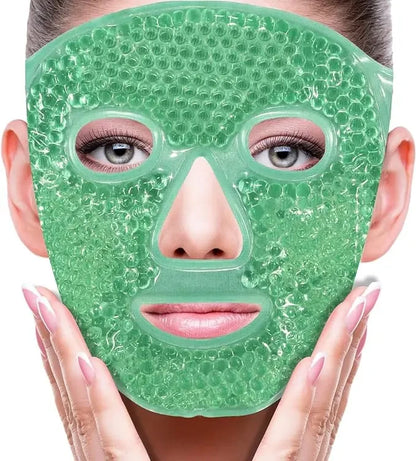 Revitalizeer Uw Ogen: Spa-kwaliteit Volledig Gezichts Warmte- en IJsmasker voor Oedeem en Donkere Kringen - Ideaal voor Ontspannende Slaap!