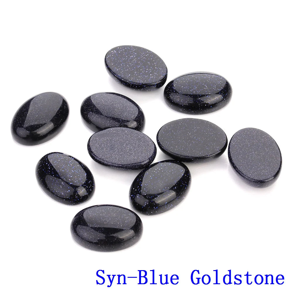 20pcs Natural Stone Oval Cabochons Flat Back Gemstones for Jewelry Making DIY Ring Pendant Earring Craft Supplies