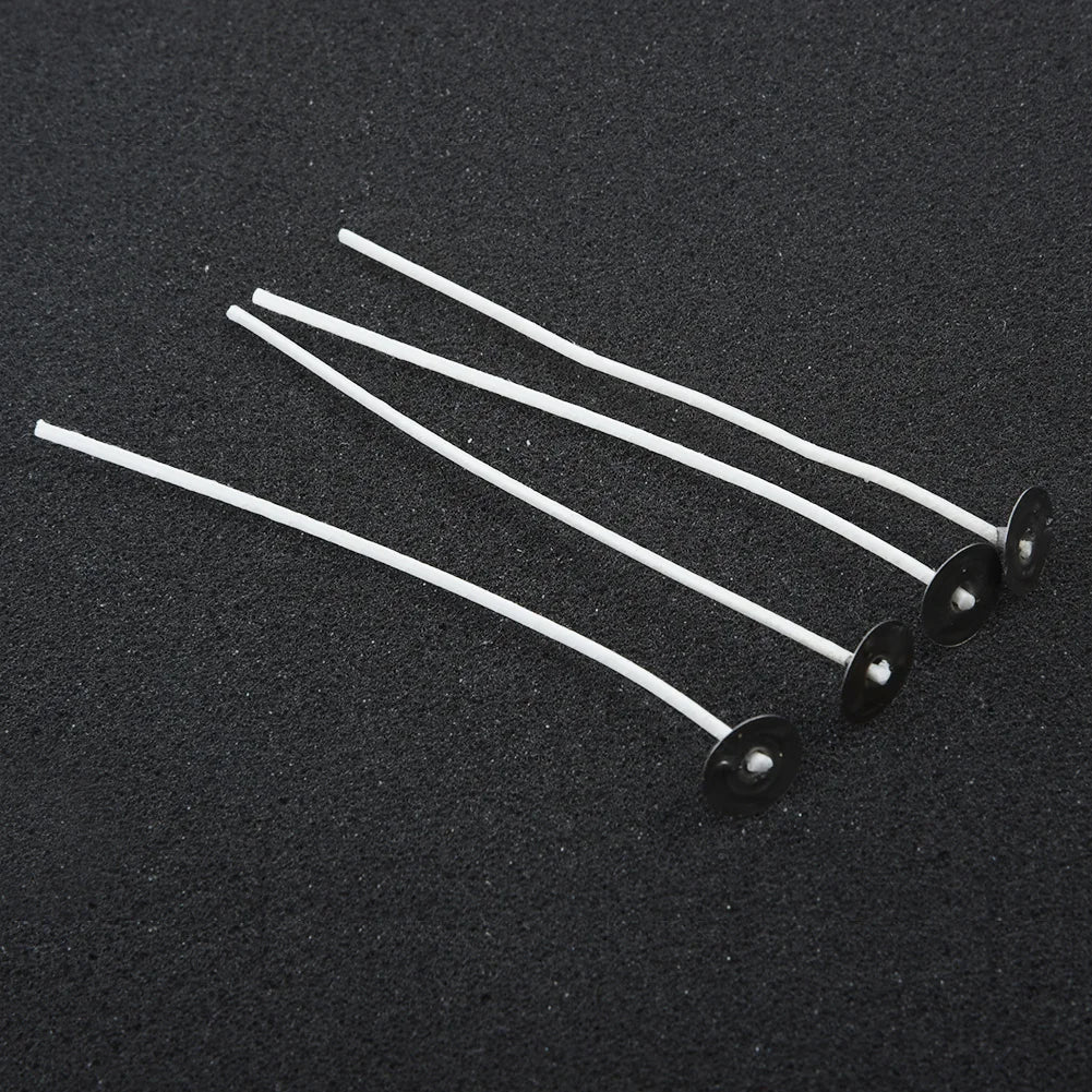 Pre-Tabbed Cotton Candle Wicks | Metal Sustainer Wicks for Candle Making | DIY Candle Supplies