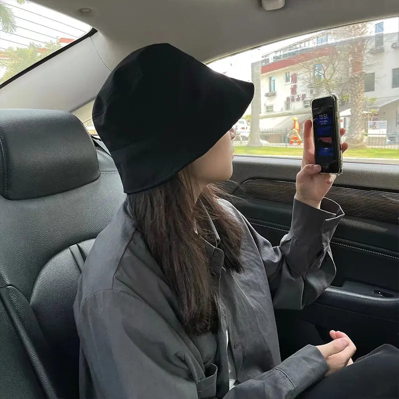 Sophie - Stijlvolle Zwarte Vouwbare Katoenen Bucket Hat