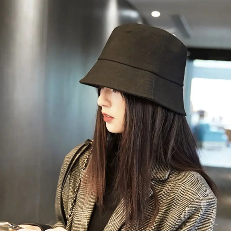 Sophie - Stijlvolle Zwarte Vouwbare Katoenen Bucket Hat