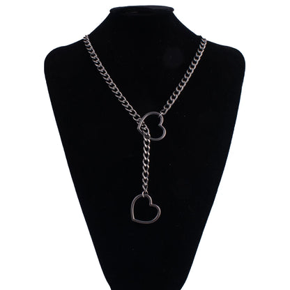 Stoere Hart Slip Chain Necklace voor Vrouwen – Lange Punk Rock Choker, Verstelbare Goth Sieraden & Perfect Cadeau!