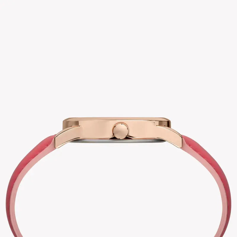 Timex Women's Pink Leather Watch, Off White Dial | TW2R62500-1