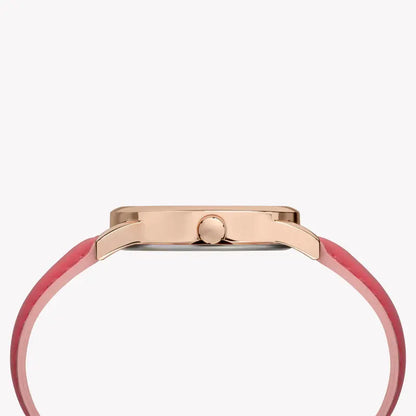 Timex Women's Pink Leather Watch, Off White Dial | TW2R62500-1
