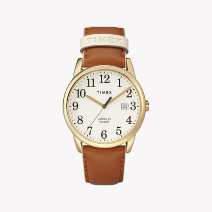 Timex Women's Brass Watch, Off White Dial, Tan Leather | TW2R62700-0