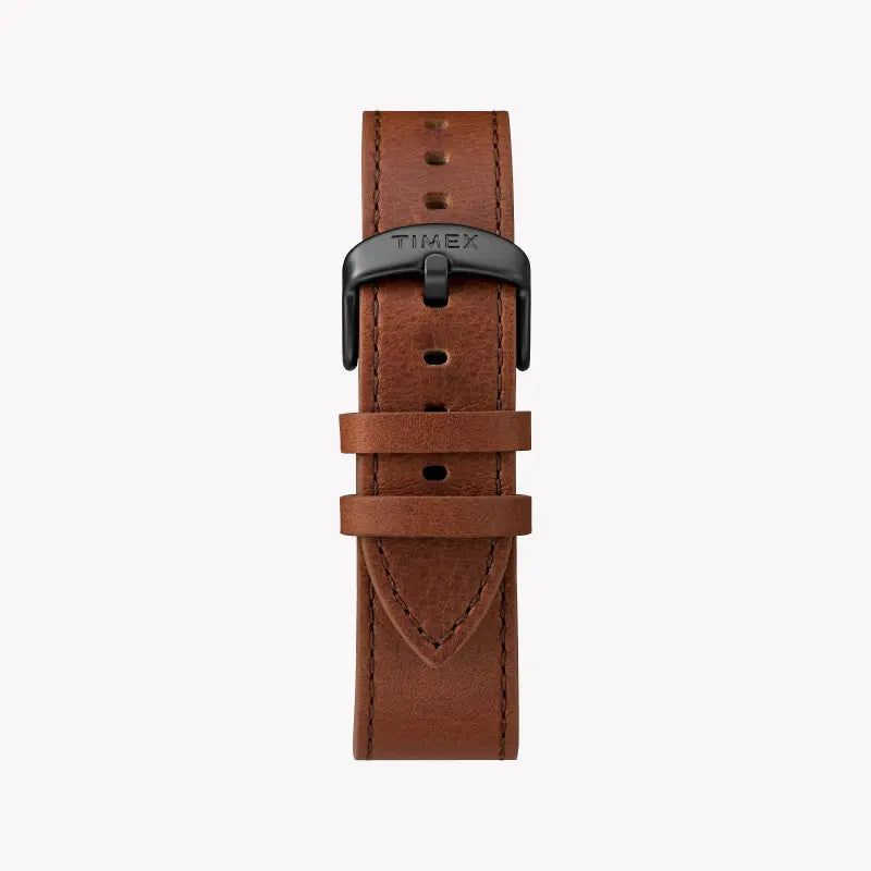 Timex Men's Brown Leather Watch, Gray Dial | TW2R64000-2