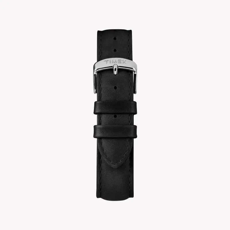 Timex Men's Brass Black Leather Watch, Black Dial | TW2R64400-2