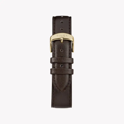 Timex Men's Brown Leather Watch, Silver Dial | TW2R85600-2