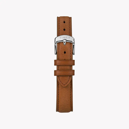 Timex Women's Brown Leather Watch, Silver Dial | TW2R89600-2