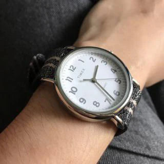 Timex Women's Blue Fabric Watch, White Dial | TW2R92200-3