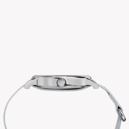 Timex Women's Silver Fabric Watch, White Dial | TW2R92500-1