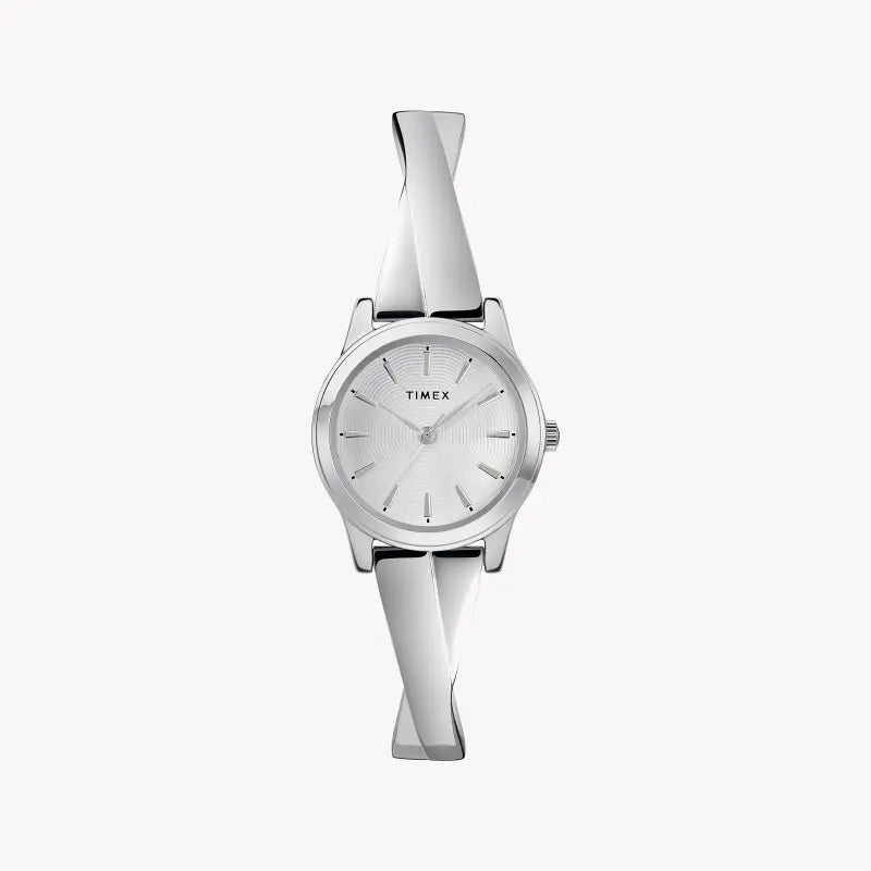 Timex Women's Silver Stainless Steel Watch, Silver Dial | TW2R98700-0