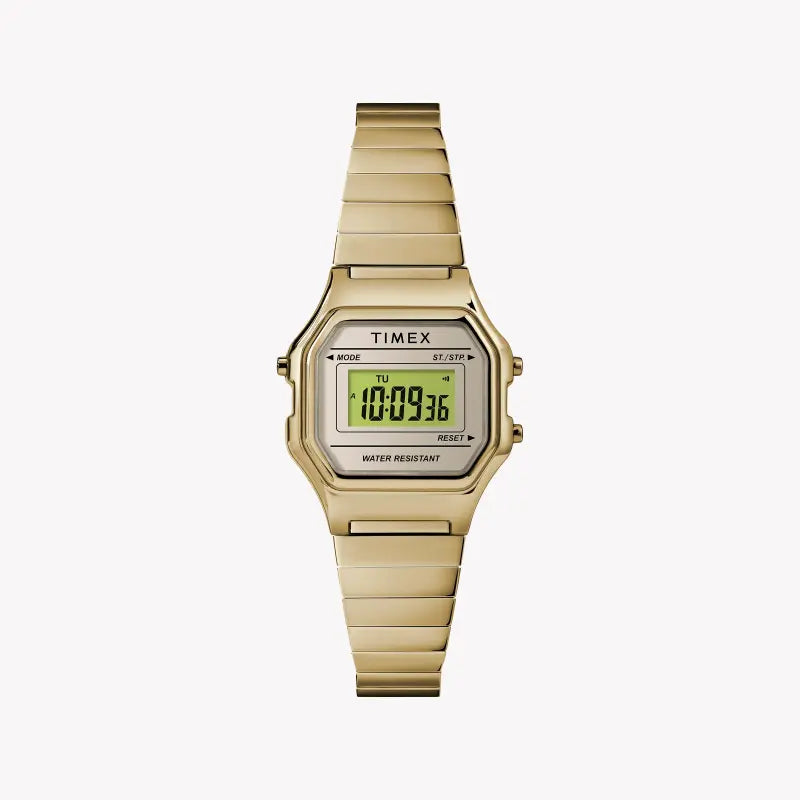 Timex Women's Gold Stainless Steel Watch, Digital Dial | TW2T48000-0