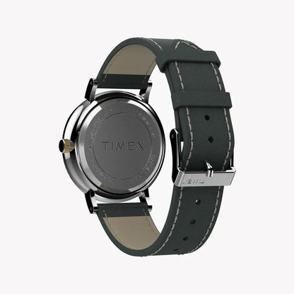 Timex Men's Gray Leather Watch, White Dial | TW2U67500-3