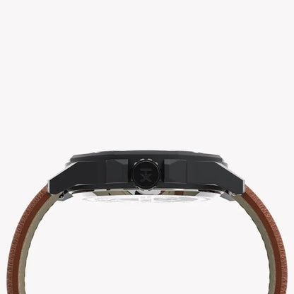 Timex Men's Brown Leather Watch, Gray Dial | TW2U82200-1