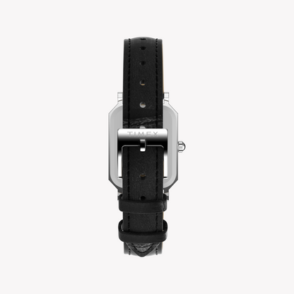 TIMEX Women's Silver/Black Leather Watch | TW2Y00800-3