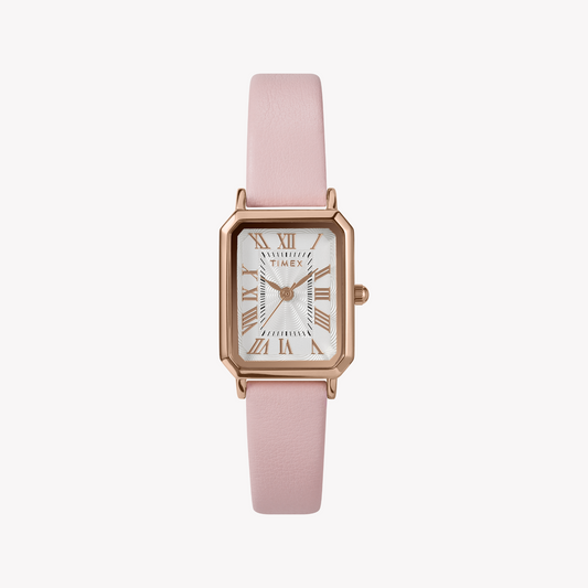 TIMEX Women's Rose Gold/Pink Leather Watch | TW2Y01100-0