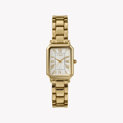 TIMEX Women's Gold Alloy Watch, Gold/White | Model TW2Y01200-0