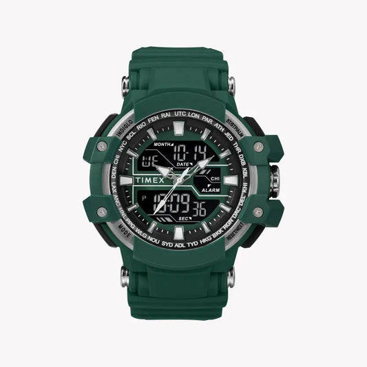 Timex Men's Green Resin Watch, Digital Dial | TW5M22800-0