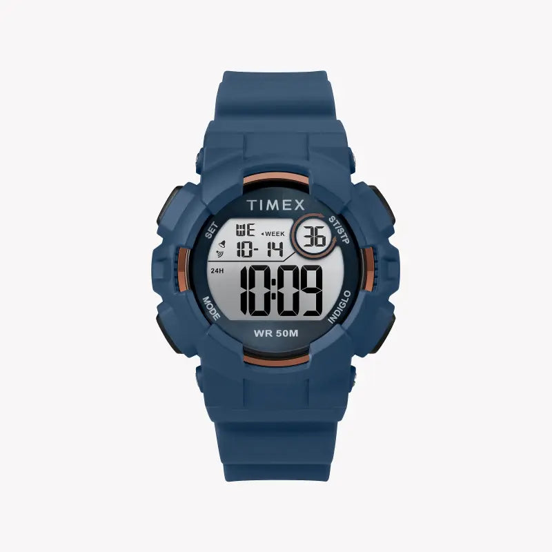 Timex Unisex Blue Silicone Digital Watch, Resin Case | TW5M23500-0