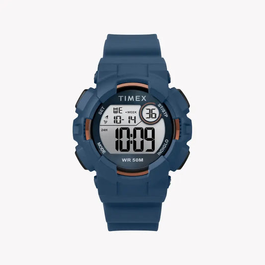 Timex Unisex Blue Silicone Digital Watch, Resin Case | TW5M23500-0