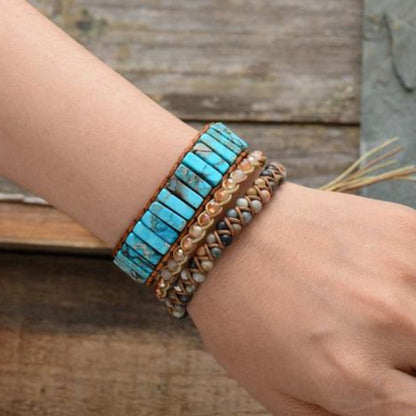 Handcrafted Turquoise Chakra Healing Bracelet