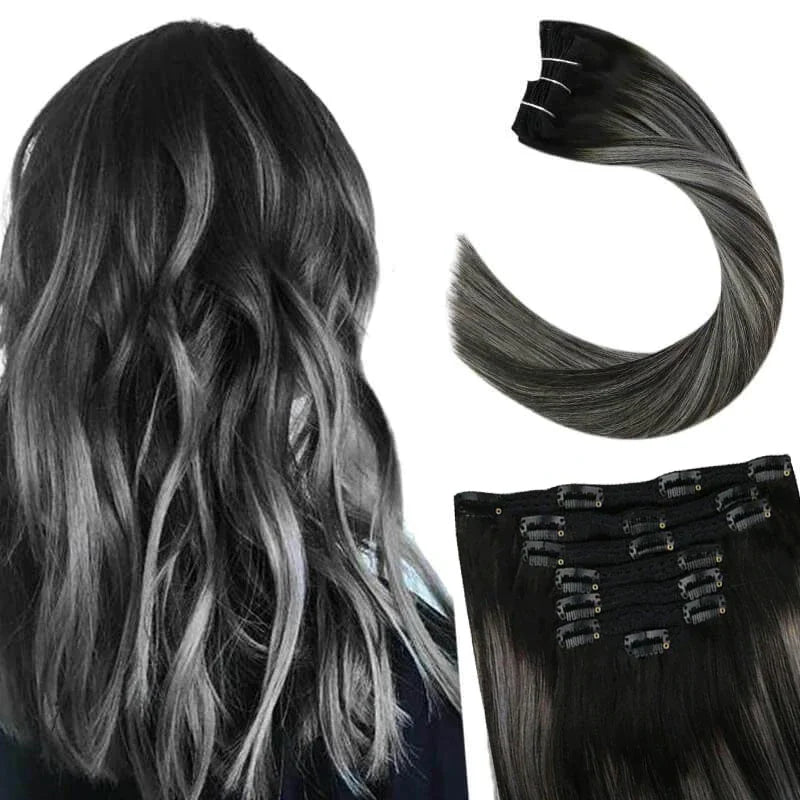 [16 Kleuren] Ugeat Clip in Haarextensions Menselijk Haar 14-22" Dubbele Weft Remy Haar Volledige Hoofd Clip in Extensions voor Vrouwen 7 Stuks