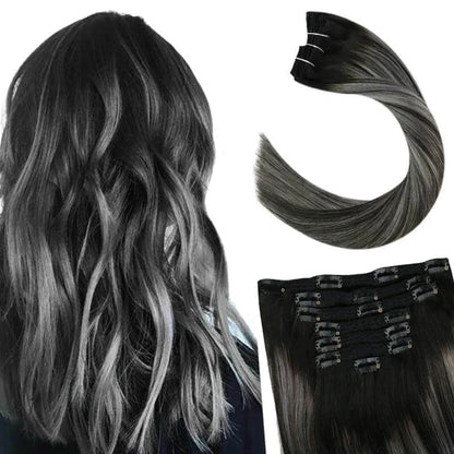 [16 Kleuren] Ugeat Clip in Haarextensions Menselijk Haar 14-22" Dubbele Weft Remy Haar Volledige Hoofd Clip in Extensions voor Vrouwen 7 Stuks