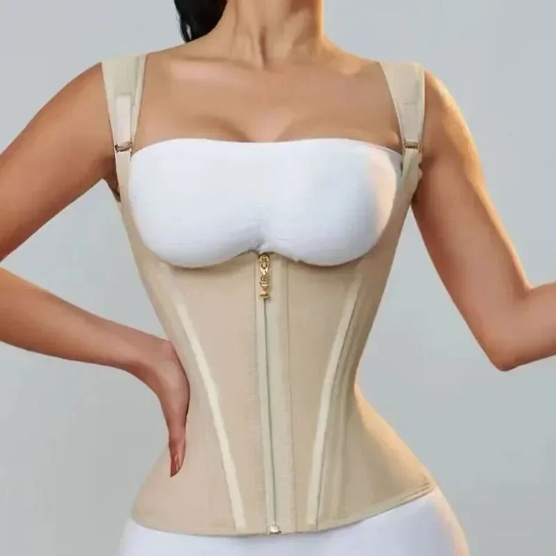 Ultimative Dubbele Compressie Dames Taille Trainer Vest - Verstelbare Shapewear Korset met Rits en Haak-Ogen voor een Perfecte Silhouet!