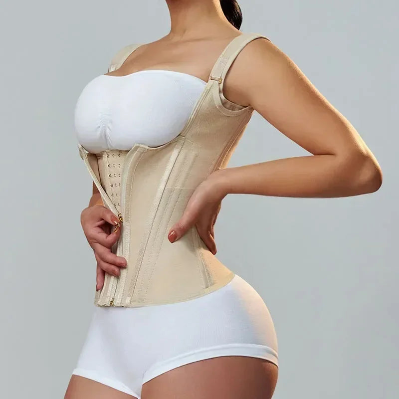 Ultimative Dubbele Compressie Dames Taille Trainer Vest - Verstelbare Shapewear Korset met Rits en Haak-Ogen voor een Perfecte Silhouet!