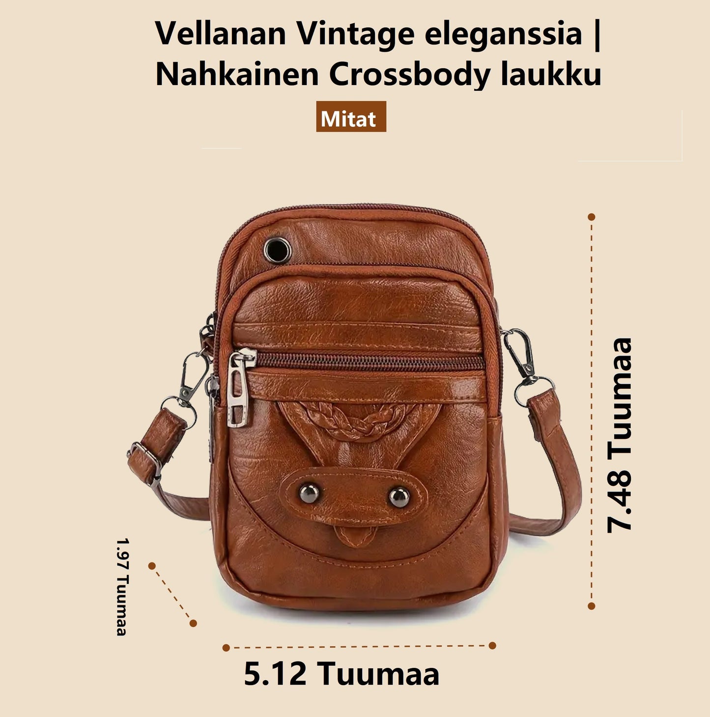 Vellanan Vintage Elegantie | Stijlvolle Leren Schoudertas
