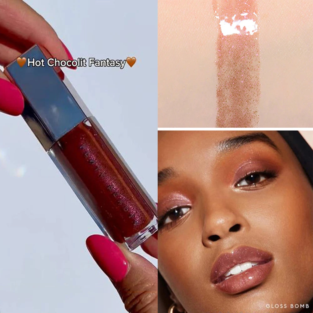 Verhoog je Glans: FB Gloss Bomb Cream Heat High Shine Glitter Lipgloss - Vochtinbrengende Plumper voor Langdurig Weelderige Lippen (9ml)