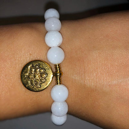 Elegante Witte Lotus Armband