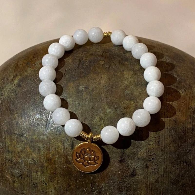 Elegante Witte Lotus Armband