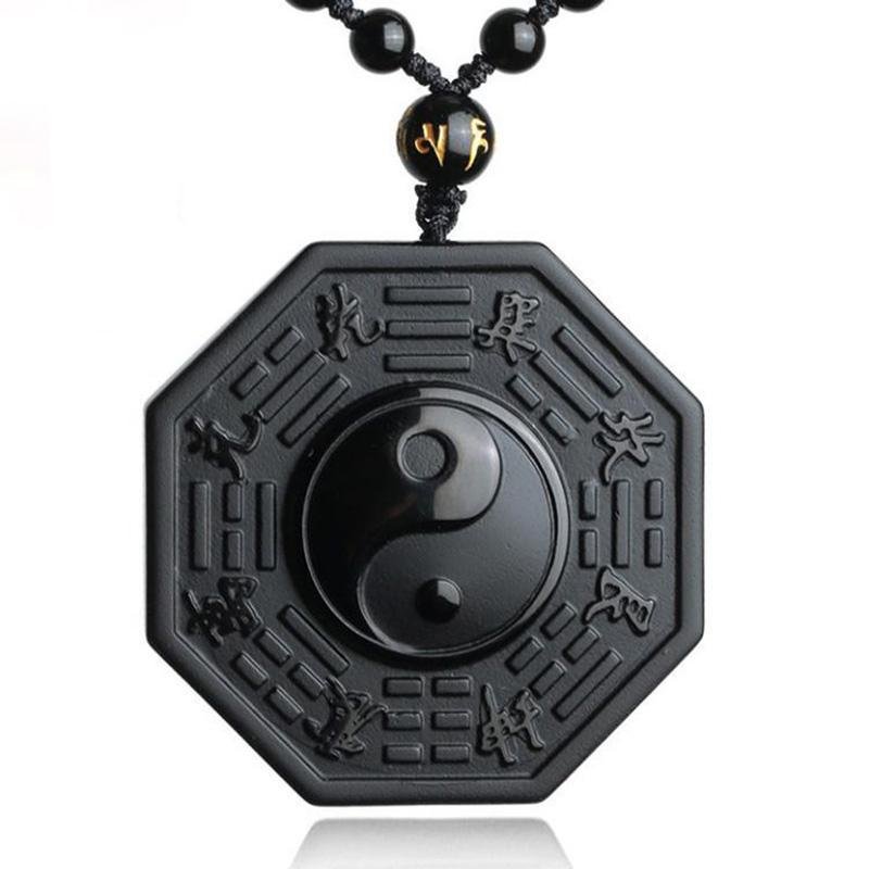 Harmonieuze Yin Yang Obsidiaan Ketting