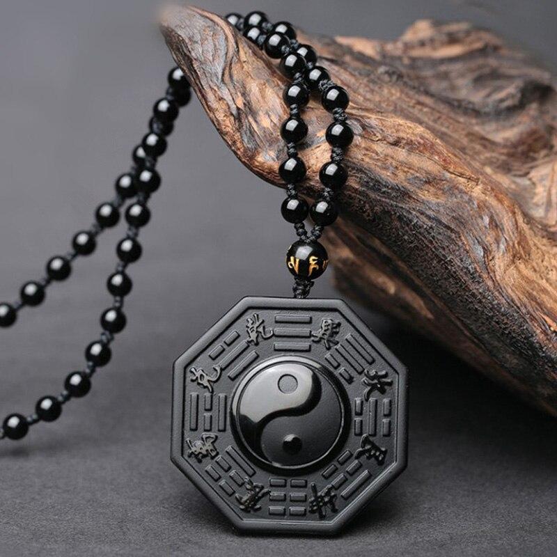 Harmonieuze Yin Yang Obsidiaan Ketting