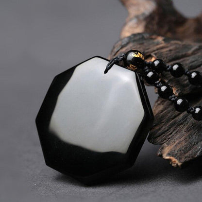 Harmonieuze Yin Yang Obsidiaan Ketting