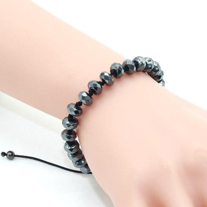 Elegant Zwarte Hematiet Kralen Armband voor Stijlvolle Accessoires